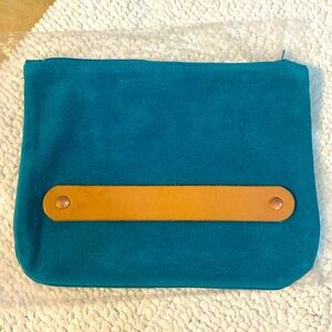 Suede clutch/pouch with holder